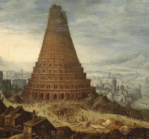 Der Turmbauzu Babel, Tafelbild eines unbekannten flämischen Künstlers, um 1587, Kurpfälzisches Museum (Foto KMH: Gattner) Der Turmbauzu Babel, Tafelbild eines unbekannten flämischen Künstlers, um 1587, Kurpfälzisches Museum (Foto KMH: Gattner)