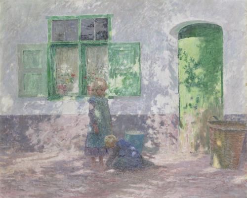 Sonniger Tag, Gemälde von Emile Claus (Detail), 1895, Odesa Museum für Westliche und Östliche Kunst Sonniger Tag, Gemälde von Emile Claus (Detail), 1895, Odesa Museum für Westliche und Östliche Kunst